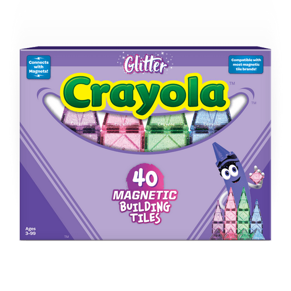 Crayola Glitter Magnetic Tiles 40-Piece Set