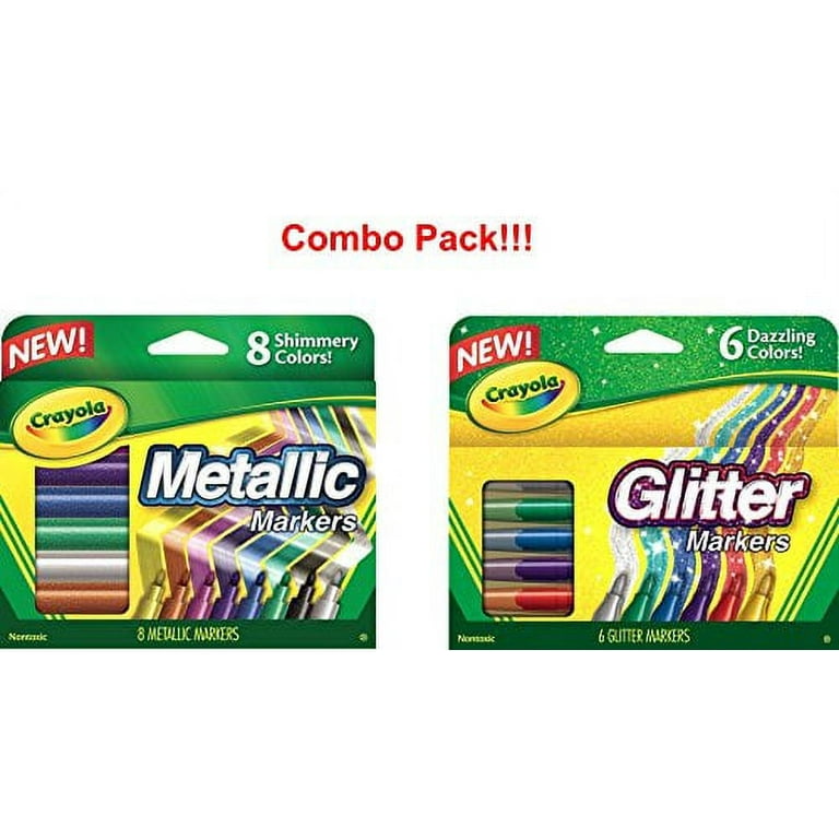 Crayola Glitter Markers, 6 Count (Glitter Markers And Metallic Markers) 