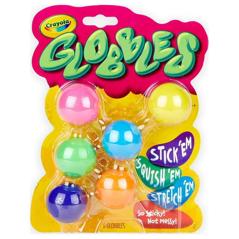 Crayola Globbles 6 Pack Assorted Colors Squish Fidget Toys Stress Balls