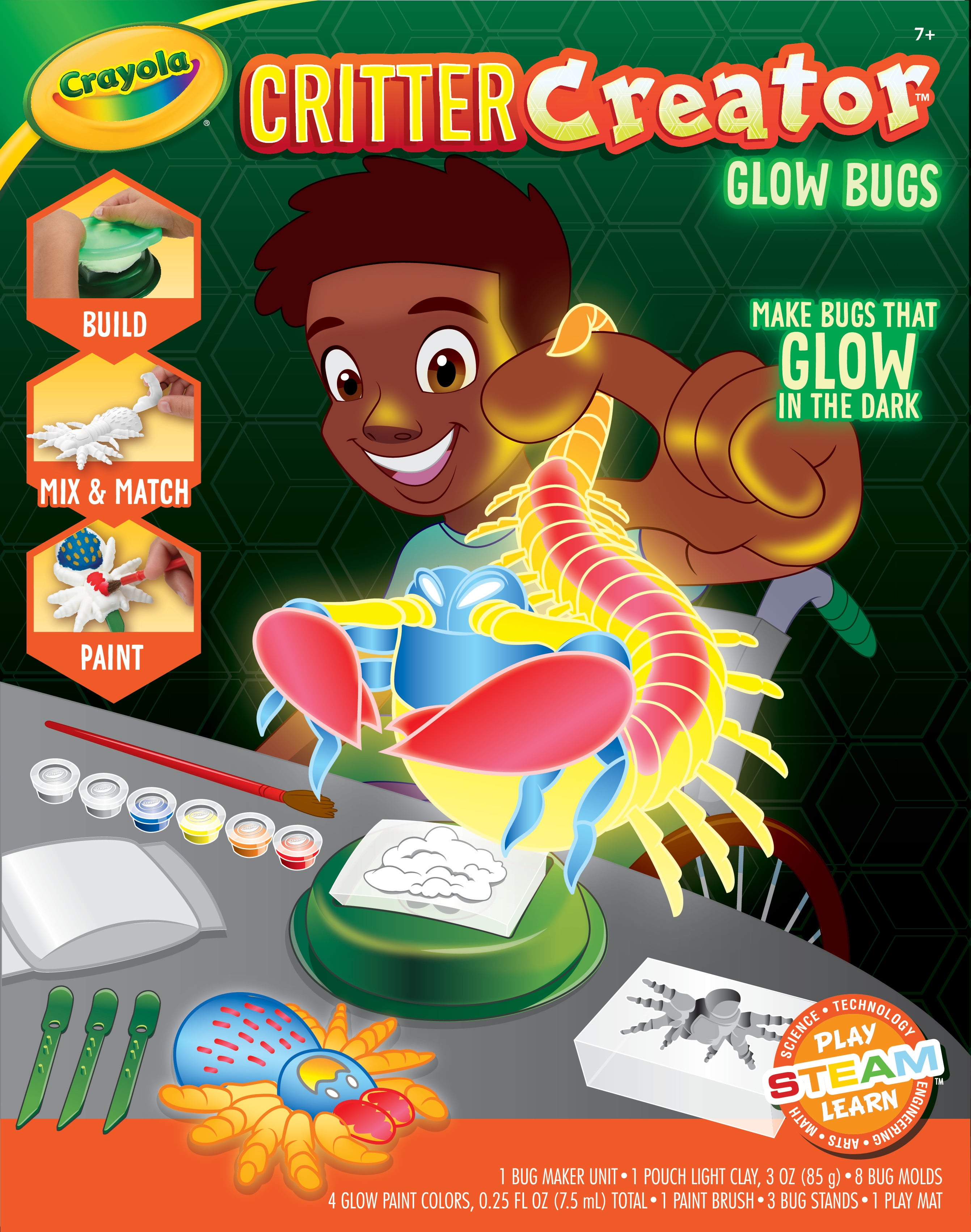 Crayola Glow in The Dark Clay Art Kit, Bug Molds, Creative Toys for