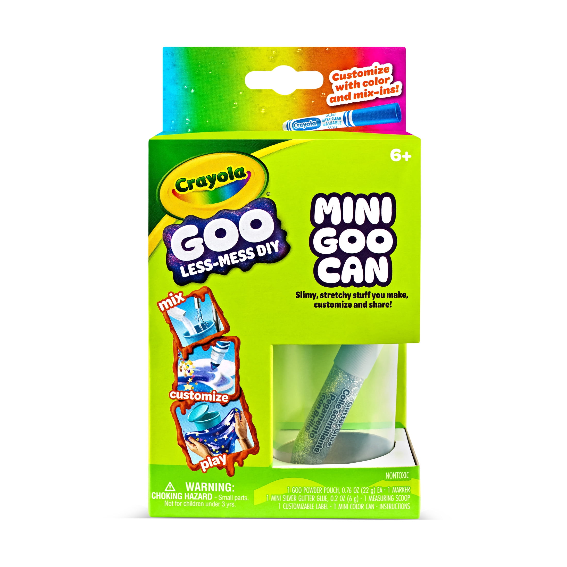 Crayola Goo, 1 Ct Mini Goo Can, Slime Making Kit, Less Mess, DIY ...
