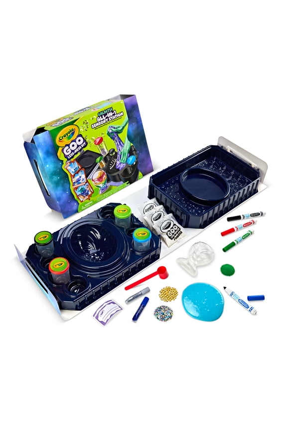 Goo All-in-1 Sensory Station, Galactic Slime Making Kit for Kids, Less Mess DIY Arts & Crafts Set, Sensory Toys, Back to School Gifts for Kids, Ages 6+