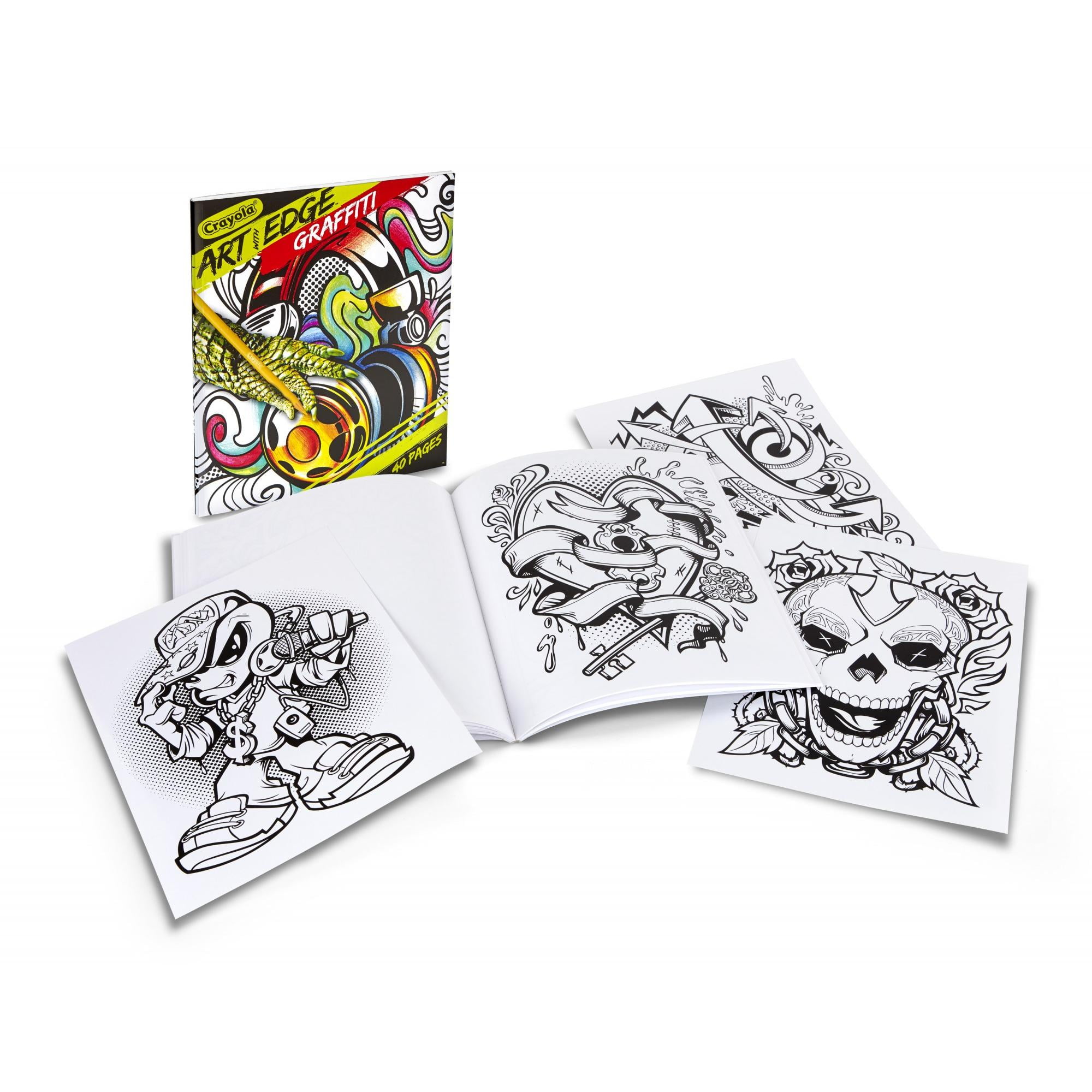 Crayola Graffiti Adult Coloring Book, 40 Pages 