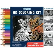 Crayola HD Coloring Kit, 30 Colored Pencils with Premium Coloring Pages, Easter Basket Gifts for Teens