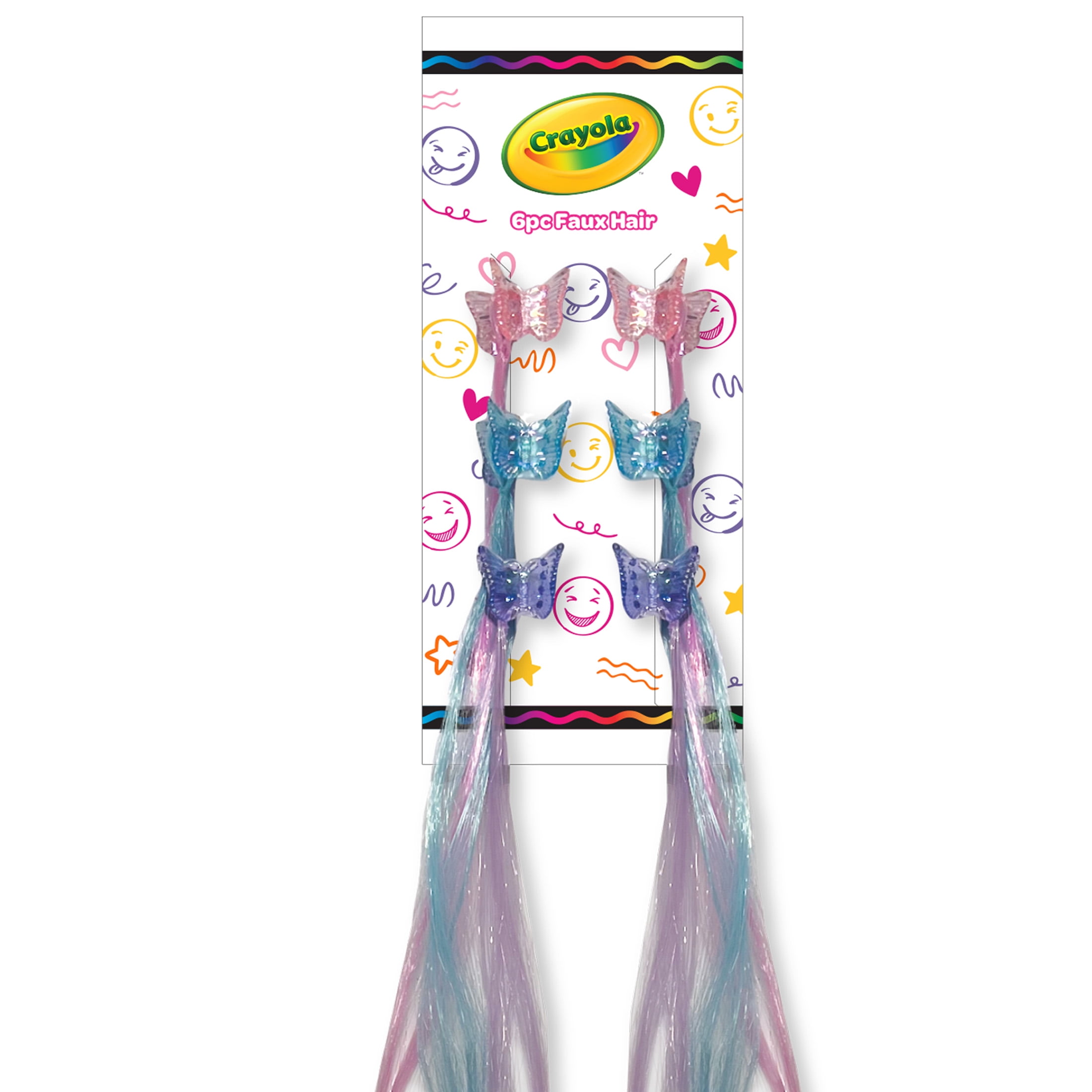 ENCHANTE-CRAYOLA Enchante Crayola Kids Butterfly Claw Faux Hair