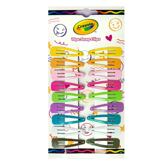 Enchante Crayola Kids Snap Hair Clips, 18 Count