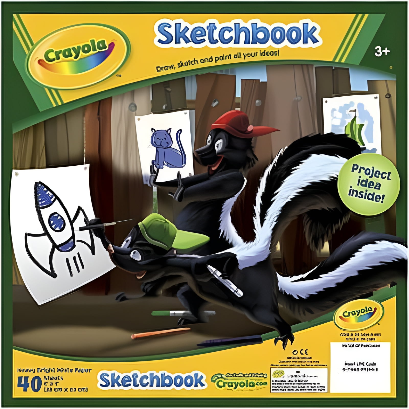 Animal Animations Wirebound Sketchpad, Unruled, Gold/Green Cover, 40 White 9 x 9 Sheets Animal Animations Wirebound Sketchpad, Unruled, Gold/Green Cover, 40 White 9 x 9 Sheets