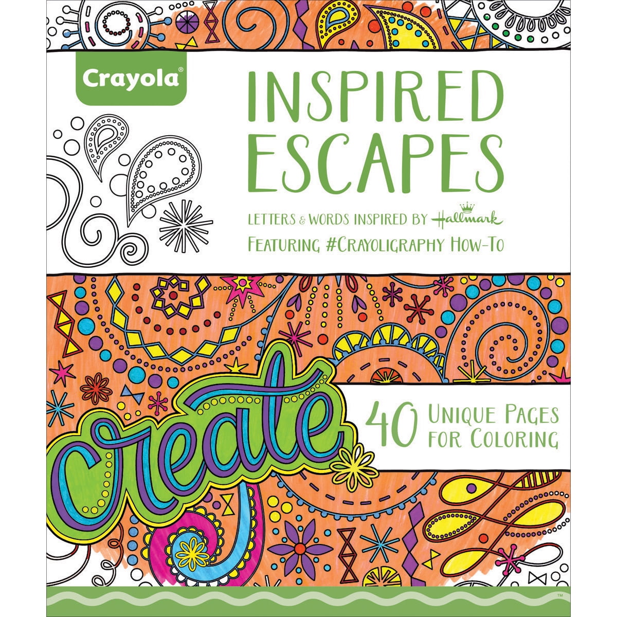 Crayola Inspired Escapes Adult Coloring Book, 40 Pages