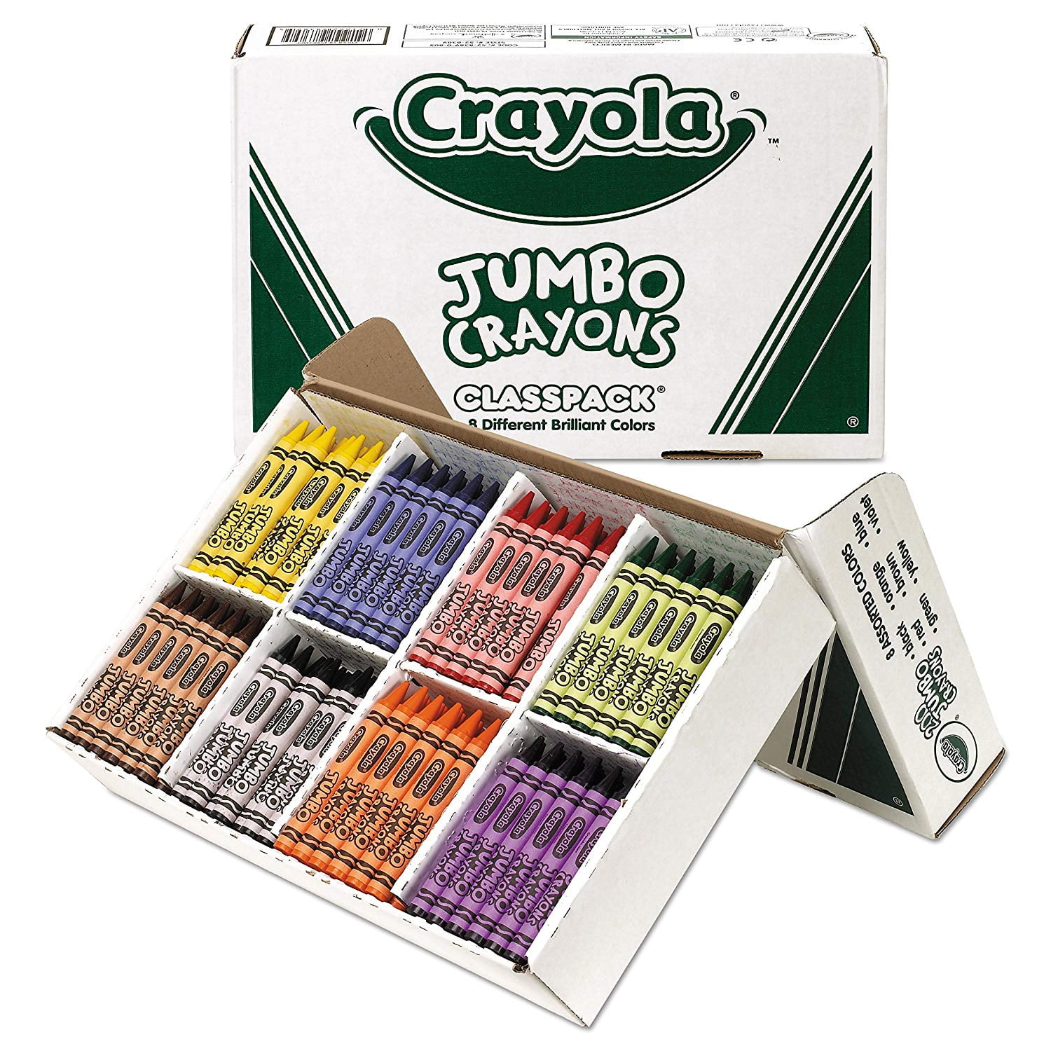 Crayola Crayons Classpack - Large Size, 8 Colors, 400 Count