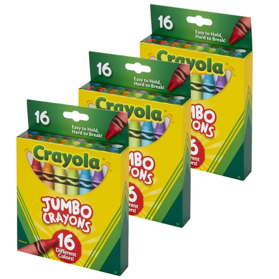 Crayola Jumbo Crayons, 16 Per Pack, 3 Packs