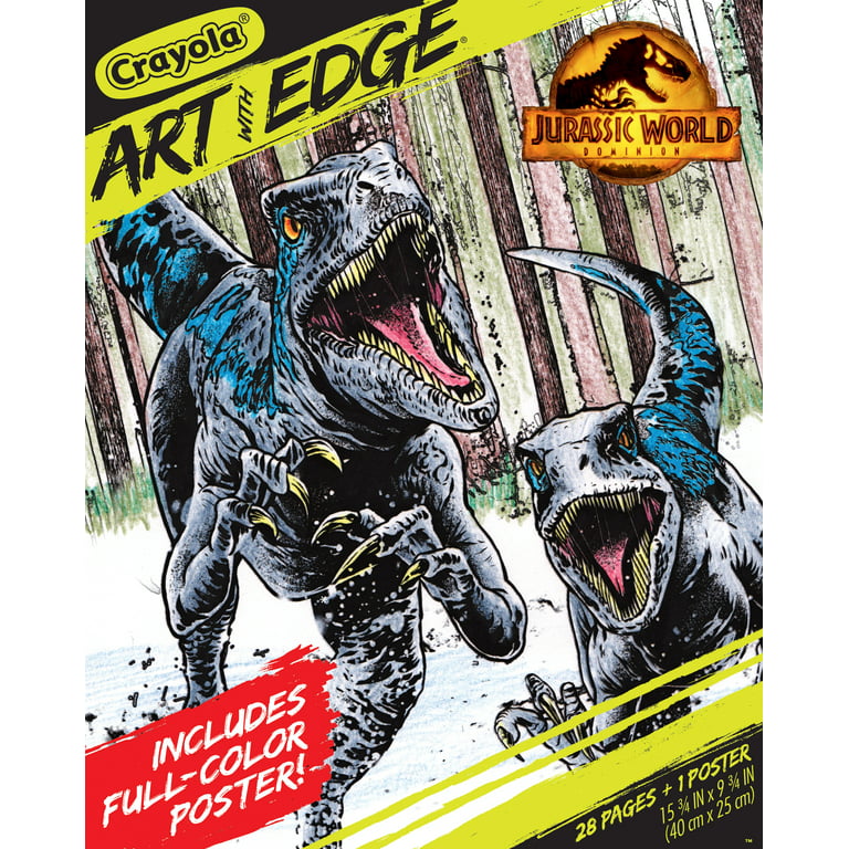 Crayola Jurassic World 3 Coloring Book Pages with Poster, 28 Pages