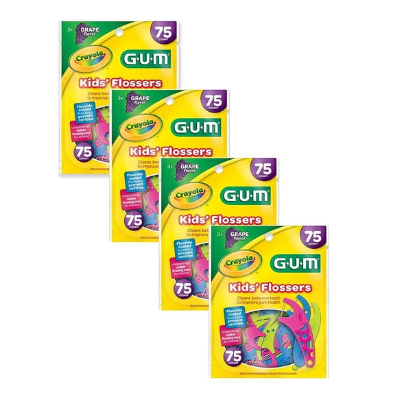 Crayola Kids' Flosser, 75 Count Pack of 4 75 Count