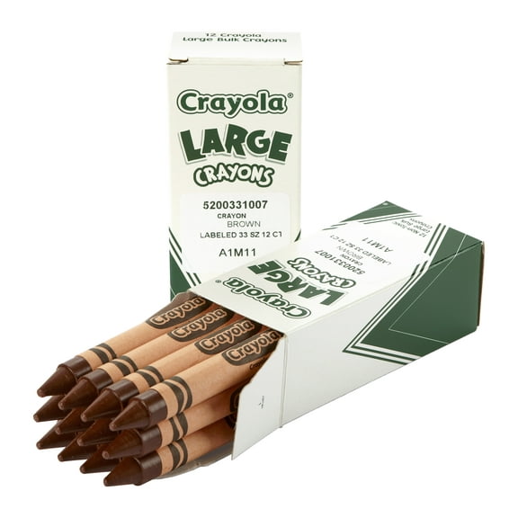 Crayola Large Crayons - Box of 12, Brown