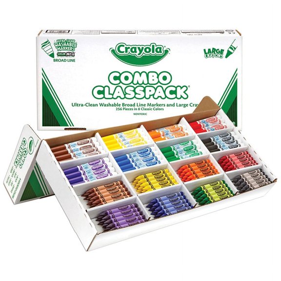 Crayola Large Size Crayons and Markers Classpack | Bundle of 5 Each