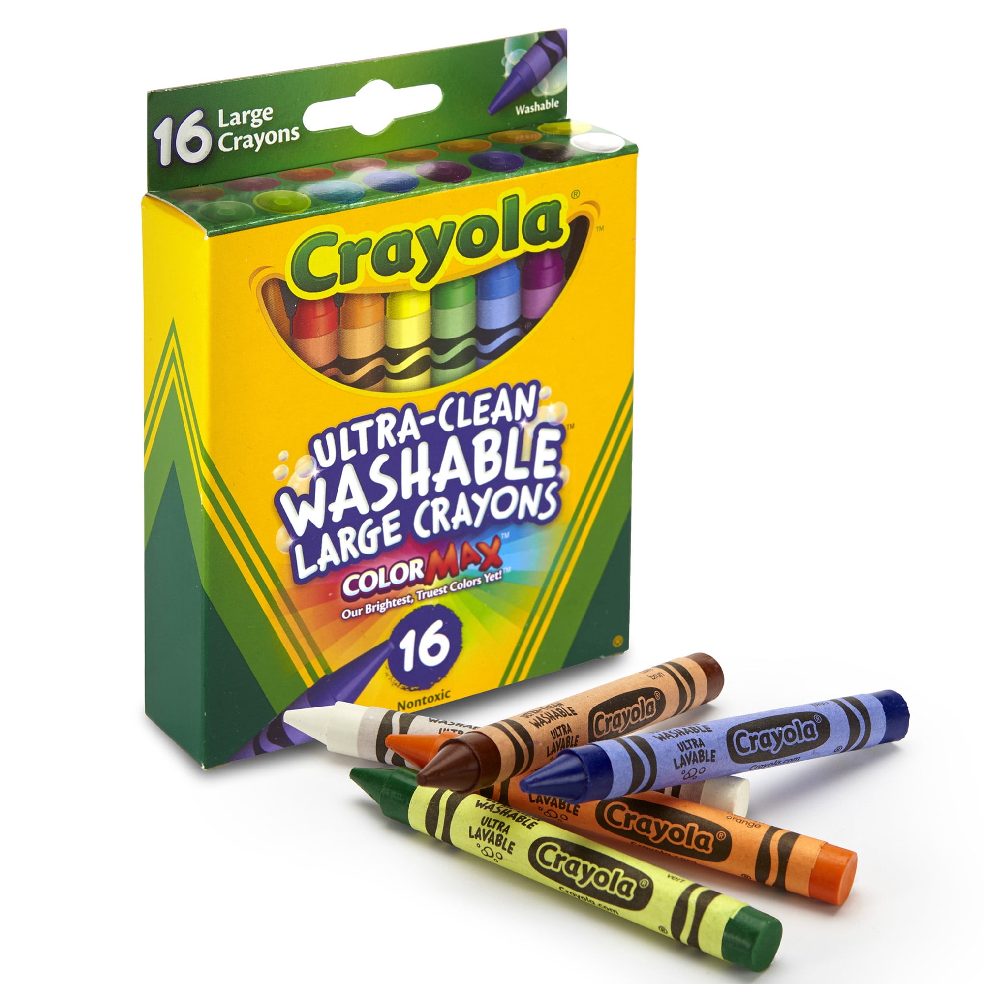 Jar Melo 16 Colors Jumbo Crayons for Toddlers, Non Toxic Washable