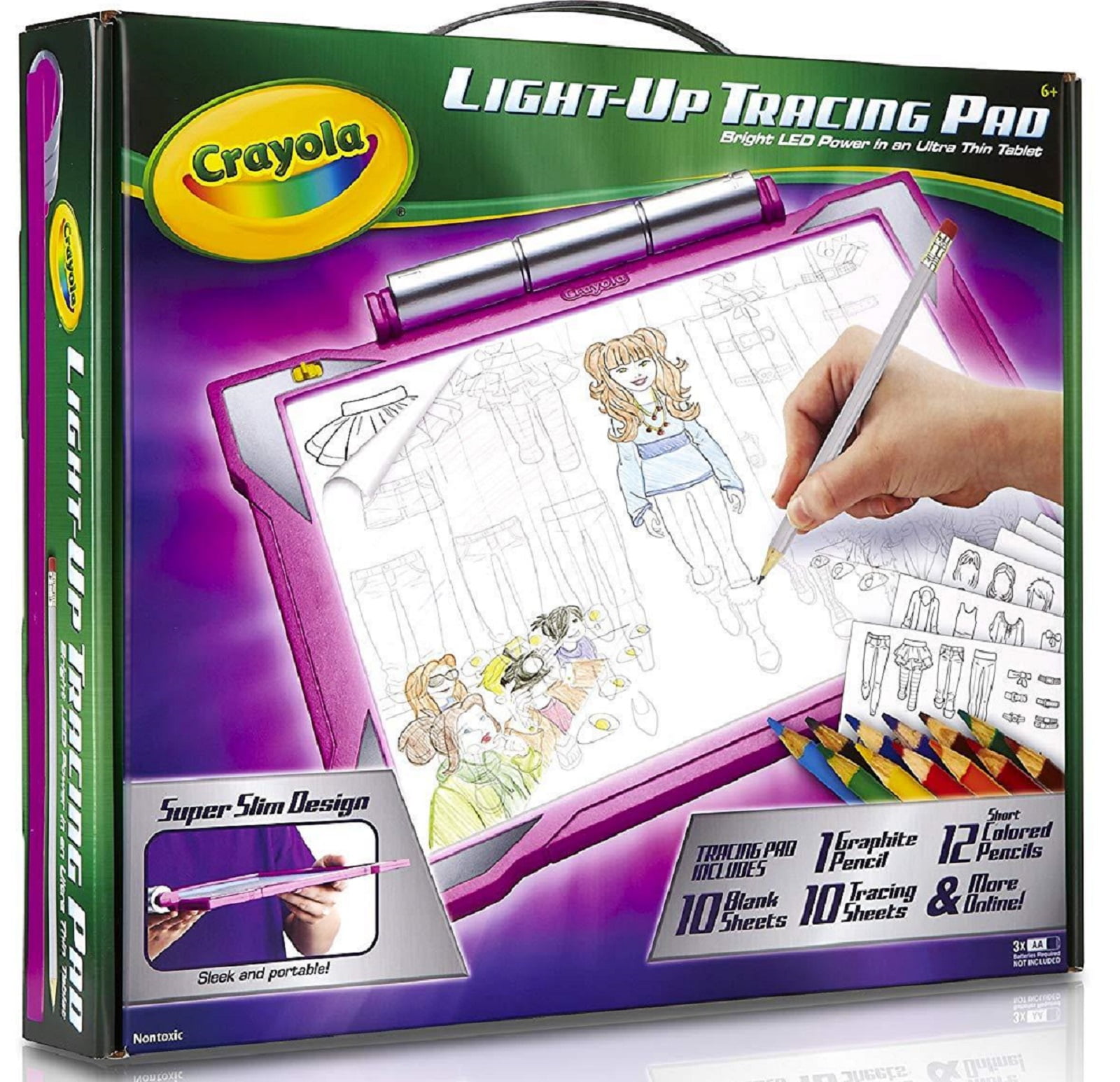 Crayola Light-Up Tracing Pad Pink Ages 6, 7, 8, 9,10, Assorted