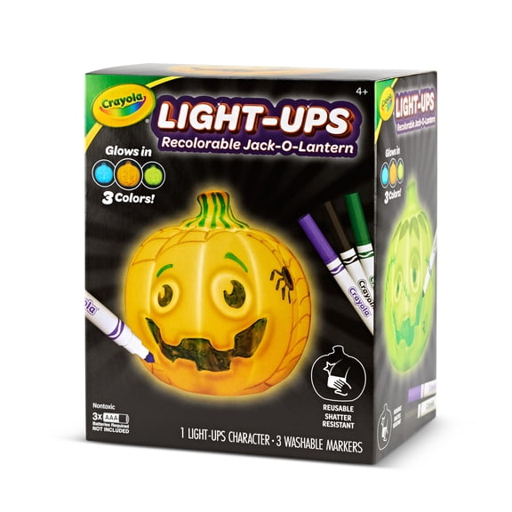 Crayola Light-Ups - Jack-O-Lantern, Light Up Pumpkin, Reusable Coloring Toy, Glow In The Dark, Halloween Gift, Ages 4, 5, 6, 7
