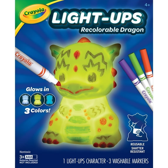Crayola Light Ups Dragon, Light Up Toy, DIY Room Decor, Toys for Kids, Arts & Crafts, Dragon Lamp, Gift, Ages 4, 5, 6, 7