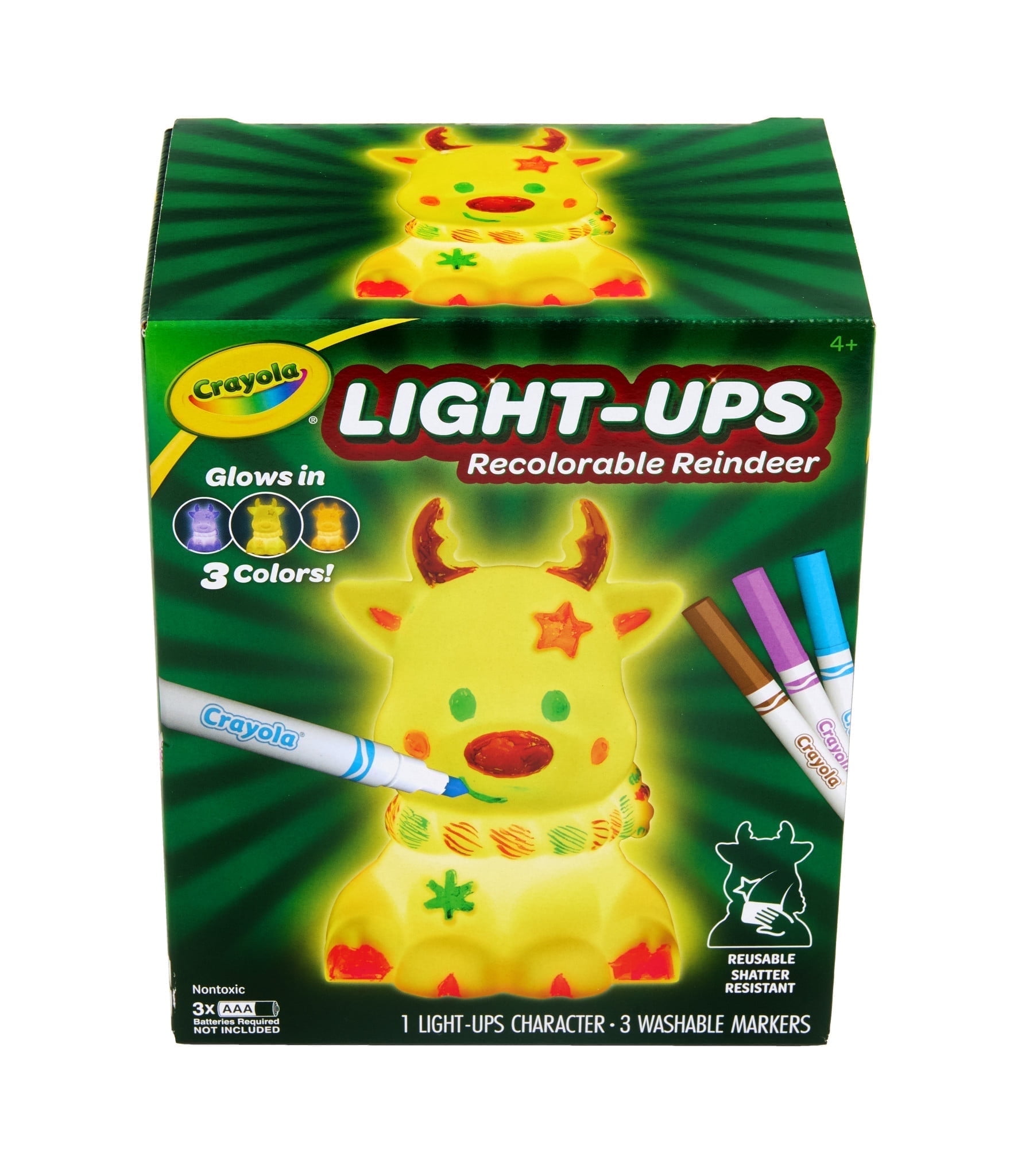 Walmart discounts of Walmart Black Friday Deals 2025 - Crayola Light Ups Reindeer, Recolorable Light Up Toy for Kids, Reindeer Decor, Glow in the Dark, Holiday Gift for Kids, Ages 5+
