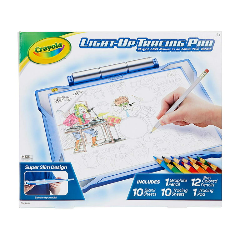Crayola Light-Up Tracing Pad Blue, Coloring Board for Kids, Gift, Toys for Boys, Ages 6, 7, 8, 9, 10