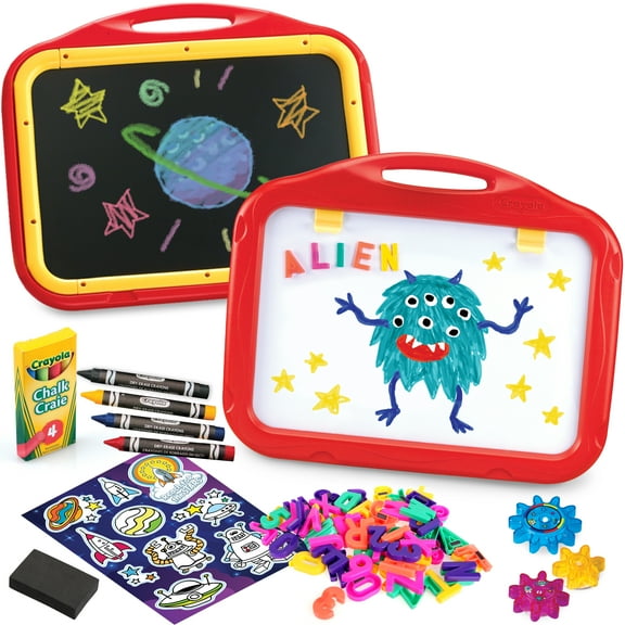 Crayola Magnetic 2-Sided Chalkboards with 77 Accessories