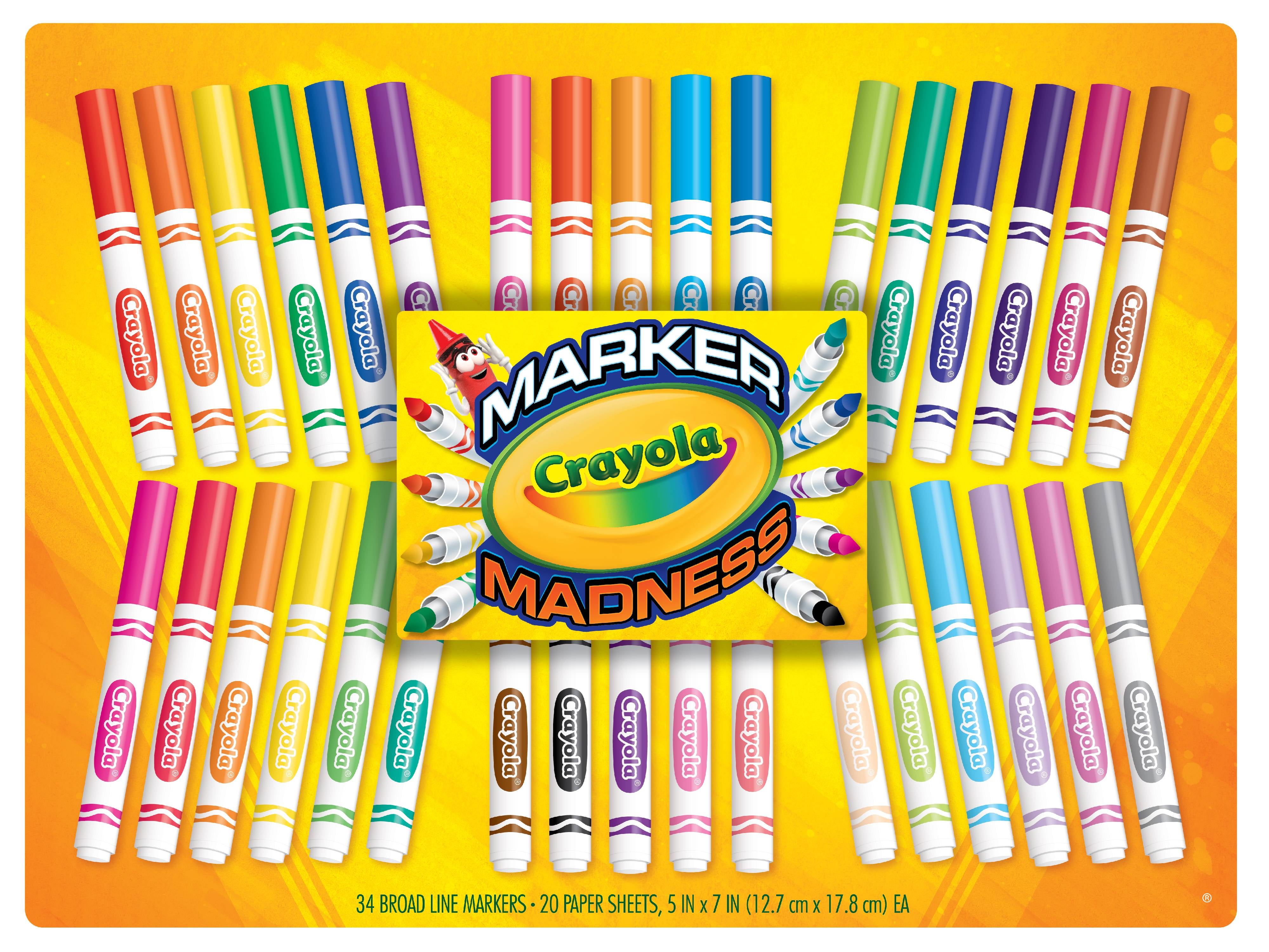 Crayola Marker Madness Variety Of Neon, Classic, And Scented