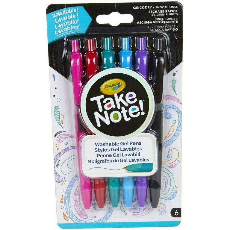 Crayola Medium Point Washable Take Note Stylos Gel Pen, 6ct, 4-Pack, Other