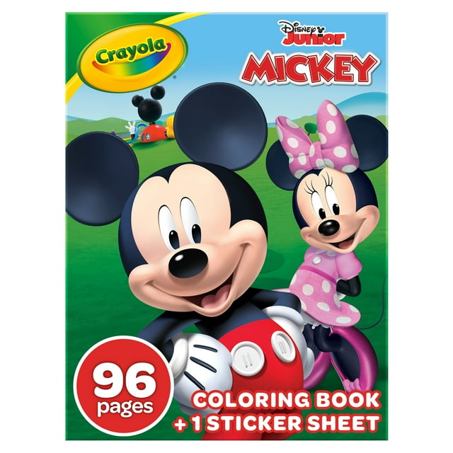 Crayola Mickey Mouse Coloring Book With Stickers, 96 Pages, Gift For ...