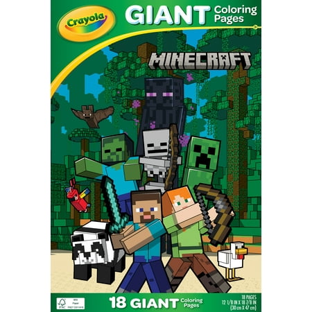 Crayola Minecraft Giant Coloring Pages (18ct), Large Minecraft Coloring Pages, Minecraft Gift for Kids, Ages 3+