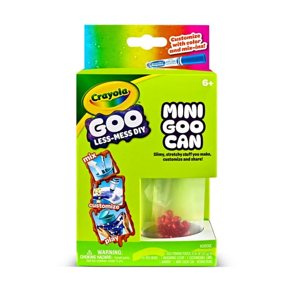 Crayola Goo, 1 Ct Mini Goo Can, Slime Making Kit for Kids, Stocking Stuffers, Less Mess, Sensory DIY Arts & Crafts Set, Toys & Holiday Gifts for Kids, Ages 6 & Up
