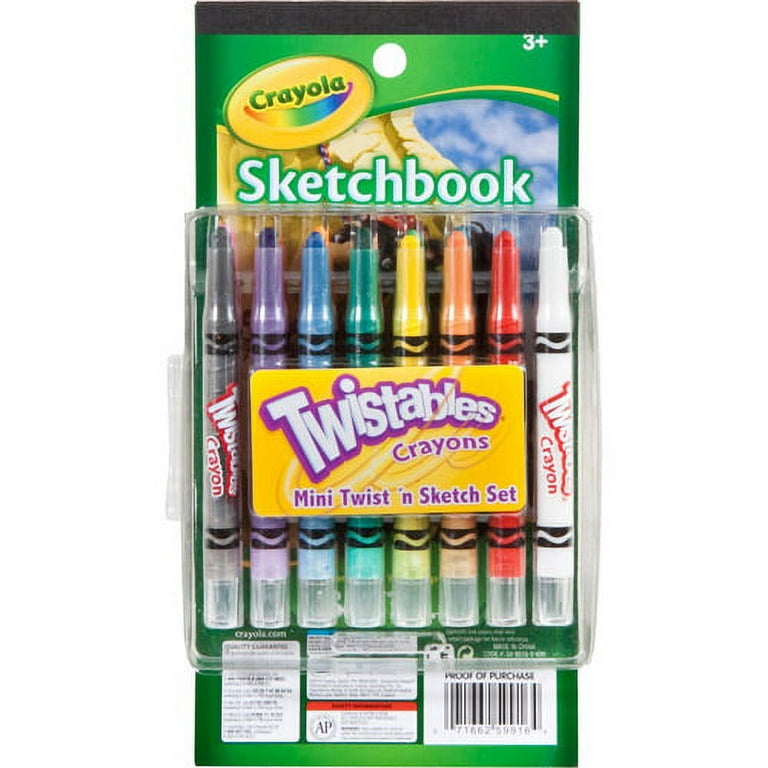 Crayola Mini Twistable Crayons and Paper Beginner Child Sketch Set, Great  for Travel