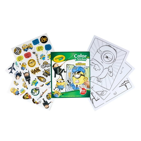 Crayola Minions the Rise of Gru Color & Sticker Activity, Minions Color and Sticker Set, 32 Pages