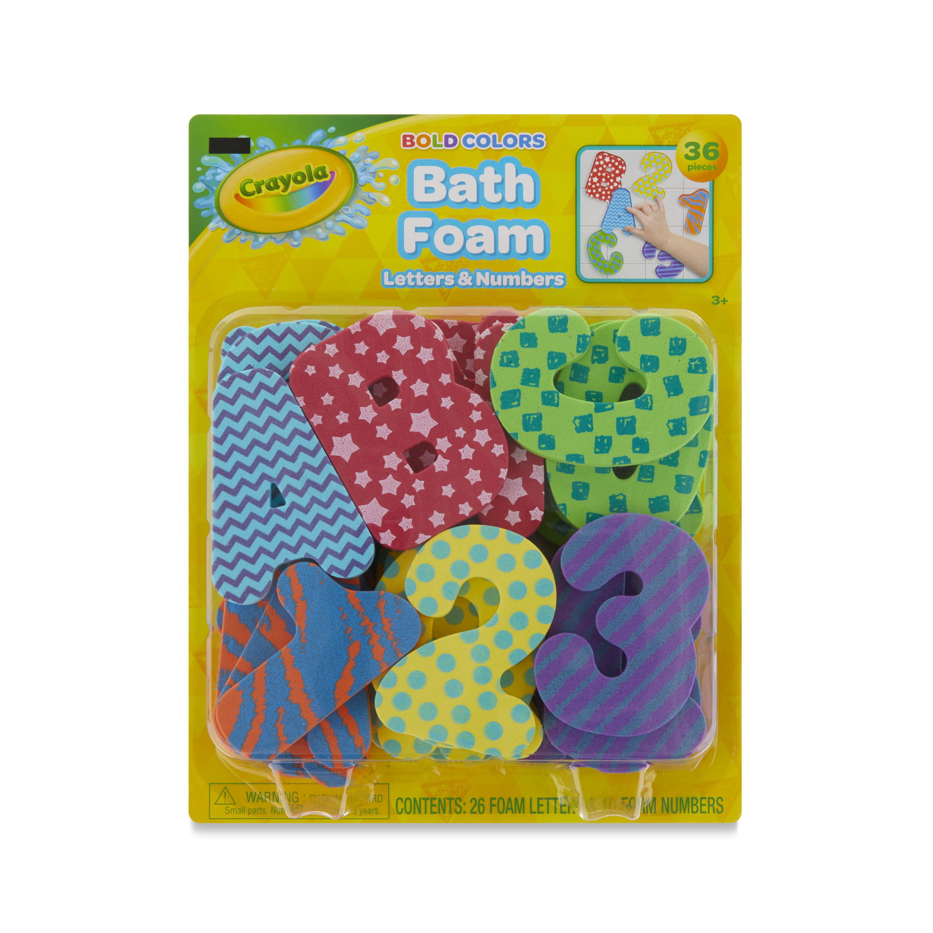 Crayola Mix and Match Bath Foam Letters and Numbers, 36 Pieces