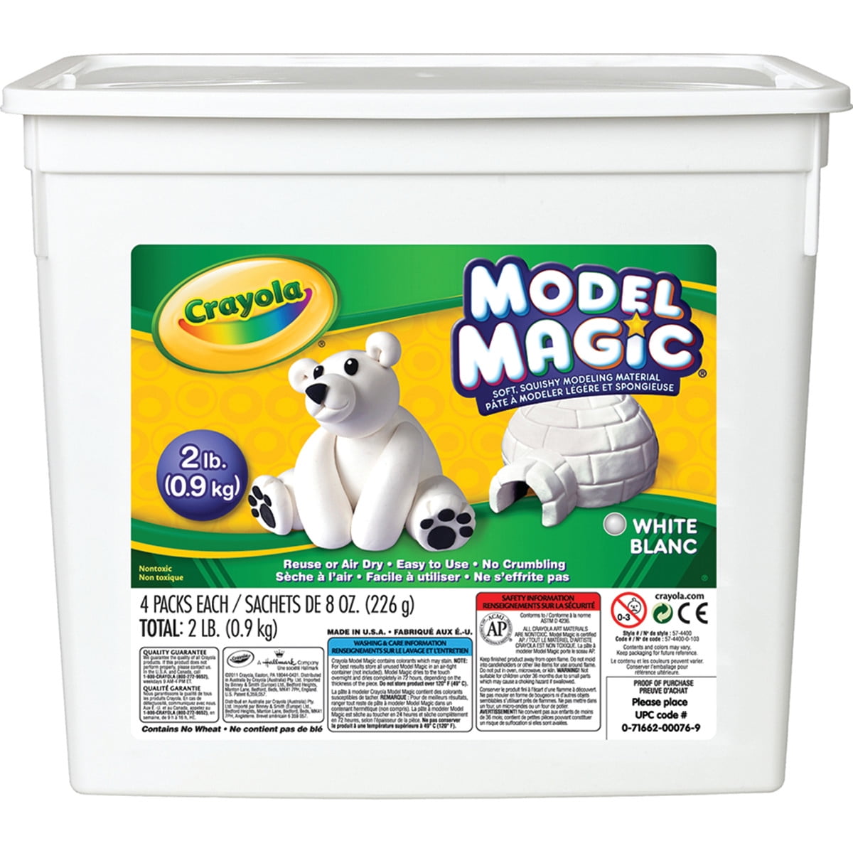 Crayola Model Magic, Clays & Doughs, Modeling Clay, White, 2 lbs