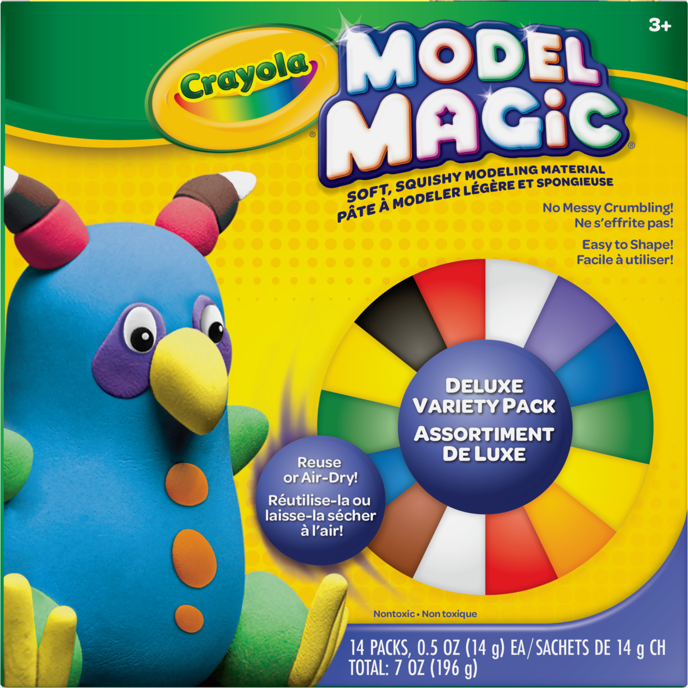 Crayola Model Magic Deluxe Variety Pack (14ct), 7oz, No Bake, Bulk Modeling Clay Alternative, Sensory Toy, Art Classroom Essentials, School Supplies, Crafting Gifts, Ages 4+