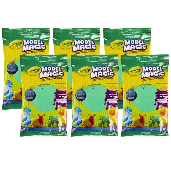 Crayola Model Magic Modeling Compound, Green, 4 oz Packs, 6 Packs