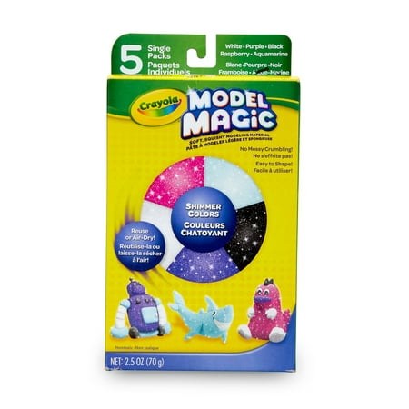 Crayola Model Magic Modeling Dough, Variety Pack, 5 Shimmer Colors, School Supplies for Kids