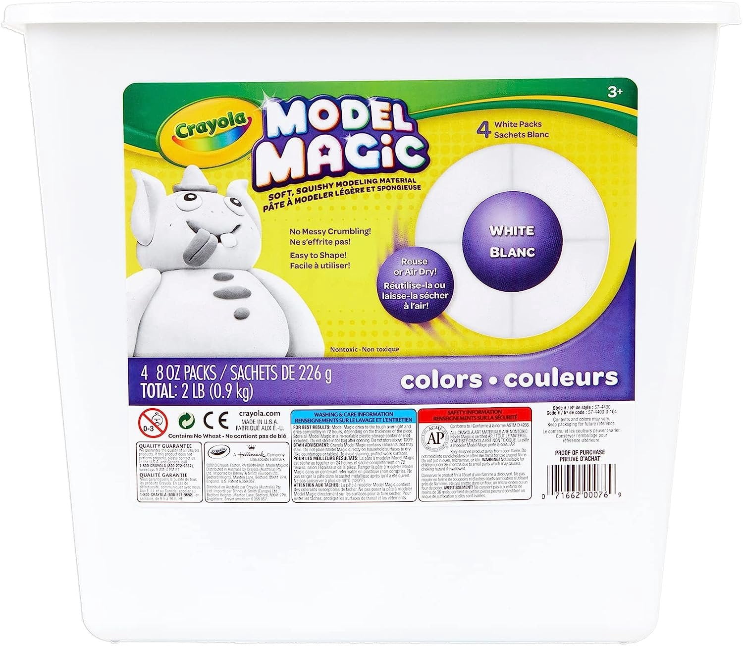 Crayola Model Magic White, Modeling Clay Alternative, Kids Art Supplies ...
