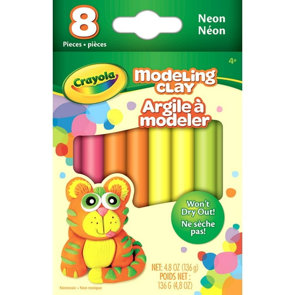 Crayola Modeling Clay 6Oz 8 Count Neon