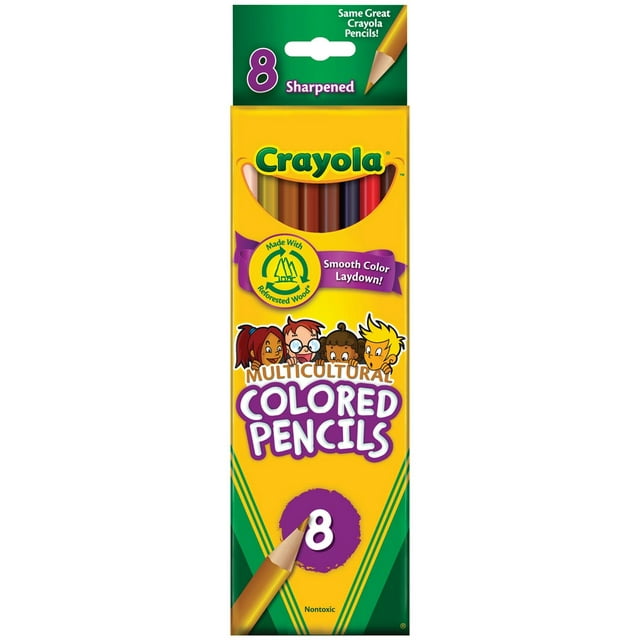 Crayola Multicultural Colored Pencils, Assorted Skin Tones, Set of 8