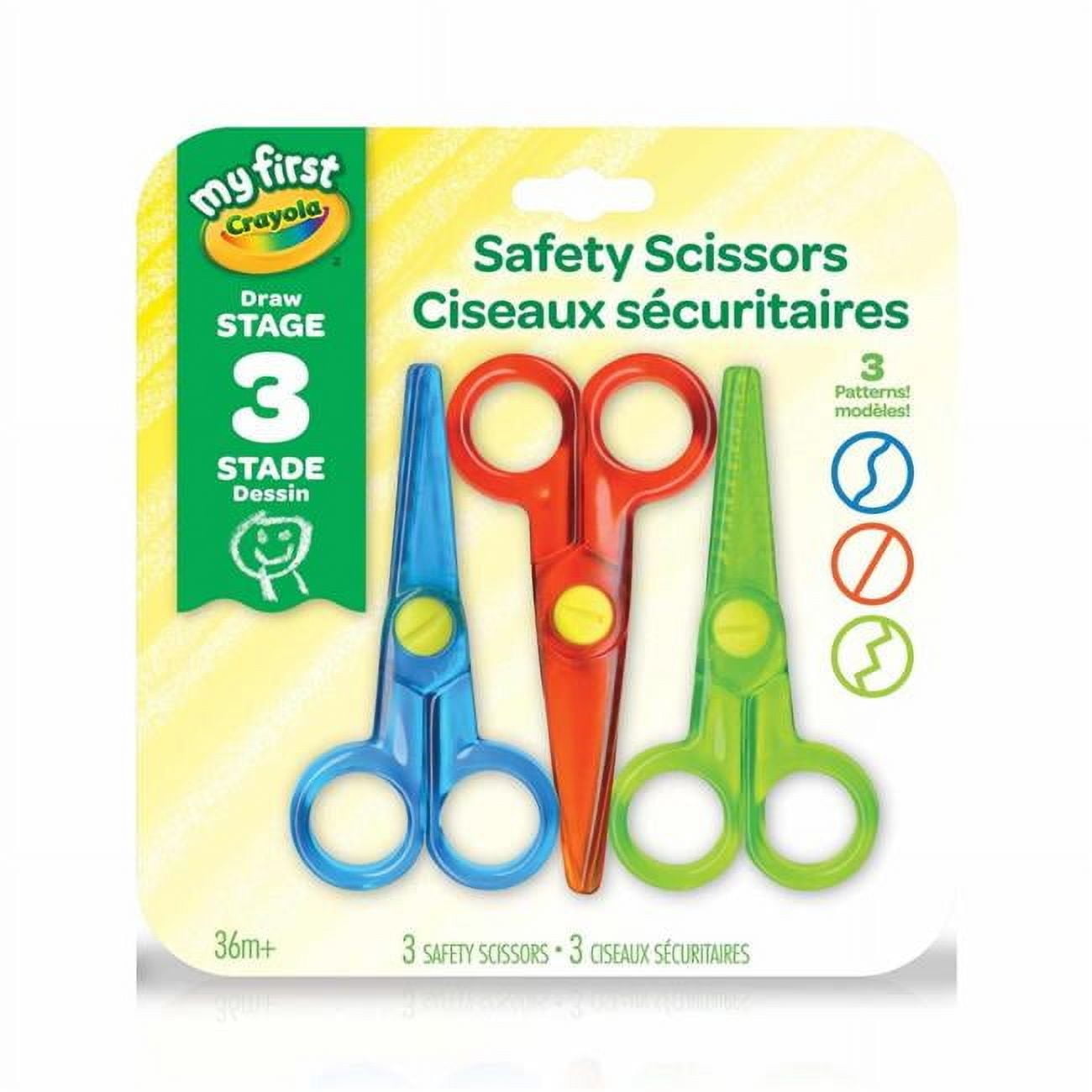 Crayola My First Crayola Plastic Rounded Tip Safety Scissors, Assorted Colors, 3 Count