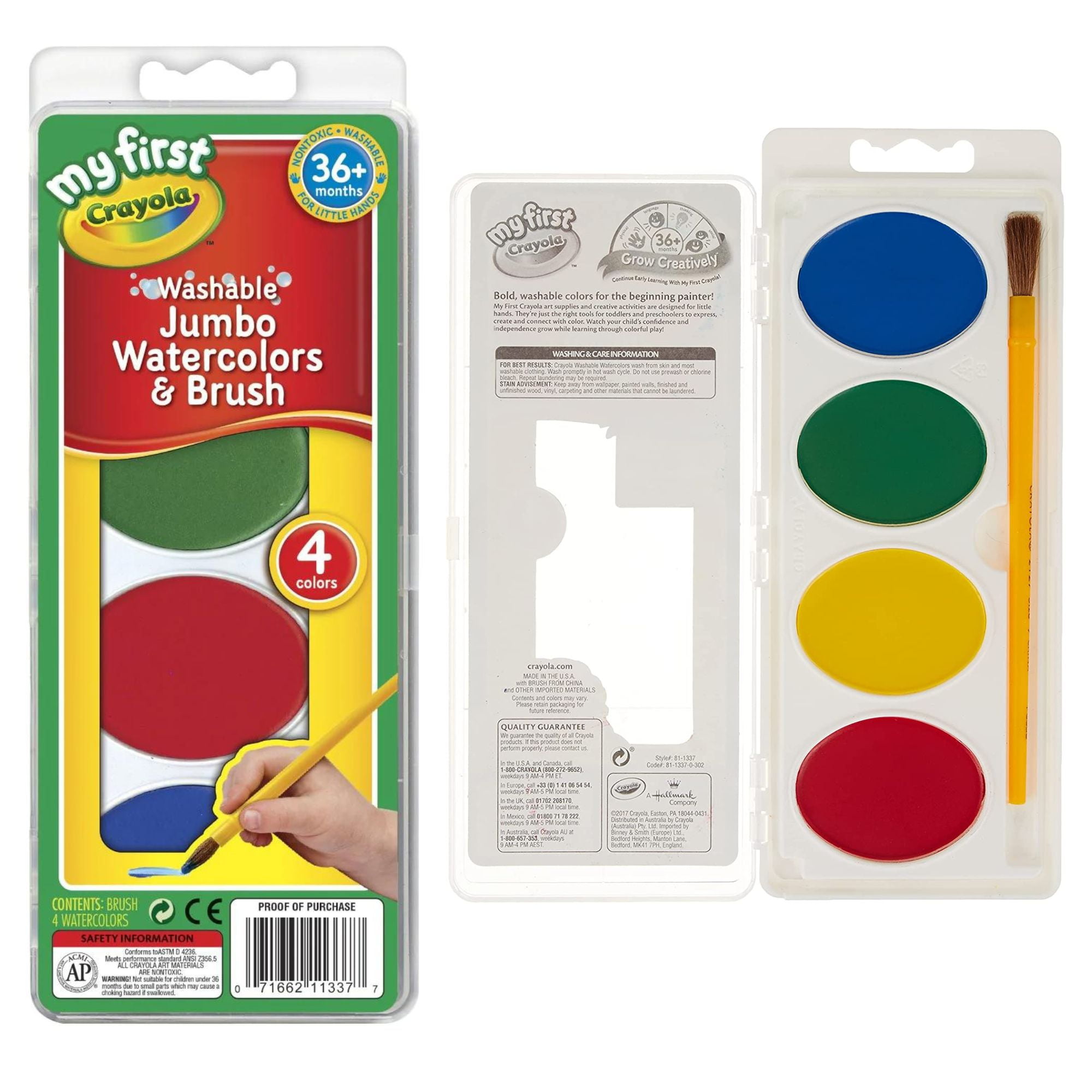 Crayola Washable Fingerpaint Pack, 4 Assorted Bright Colors, 4 Oz Tubes, 4  Count 