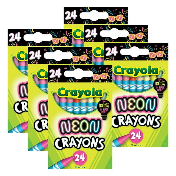 Crayola Neon Crayons, 24 Per Pack, 6 Packs