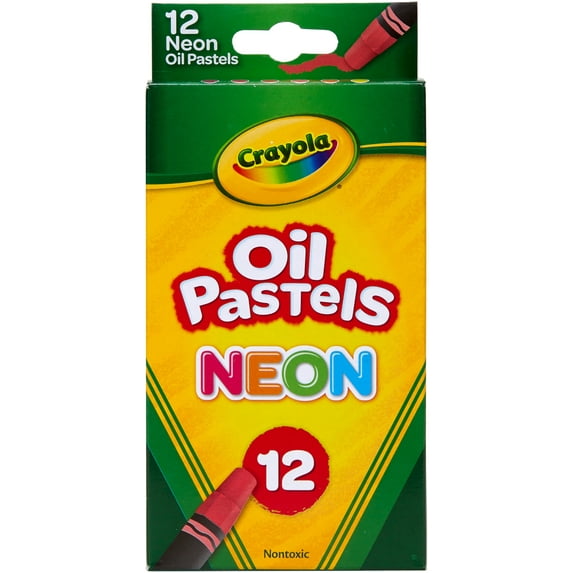 Crayola Neon Oil Pastels Art Tools, 12 Count Bold Neon Colors