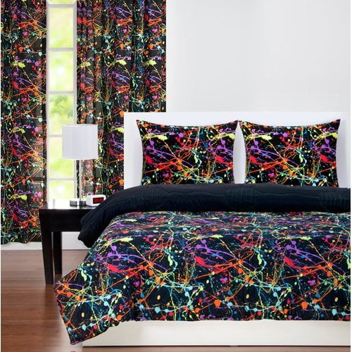 Crayola Neon Splat Paint Drip 3-piece Comforter Set