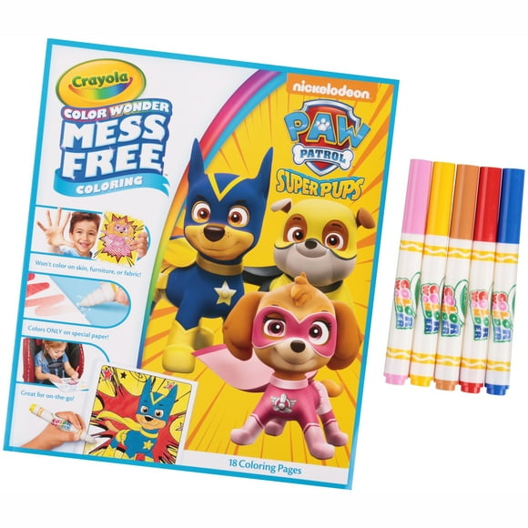 Crayola Nickelodeon Paw Patrol Super Pups Color Wonder Mess Free Coloring Kit 23 PiecePack