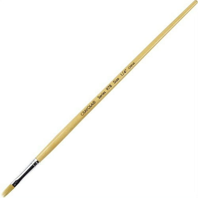 Crayola No. 978 Nylon Easel Brush - 12 Brush(es) Wood - Aluminum Ferrule Crayola No. 978 Nylon Easel Brush - 12 Brush(es) Wood - Aluminum Ferrule