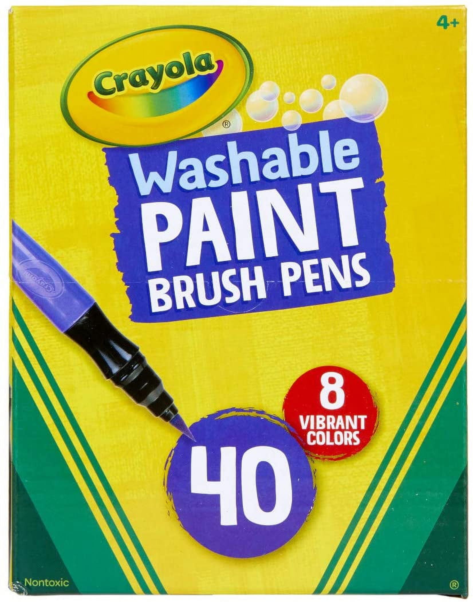 Crayola No-Drip Non-Toxic Paint Brush Pen Set, Assorted Color, Set of 5