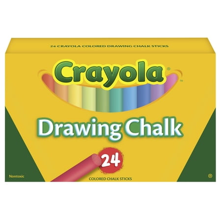 Crayola Non-Toxic Drawing Chalk, Assorted Colors, Pack of 24