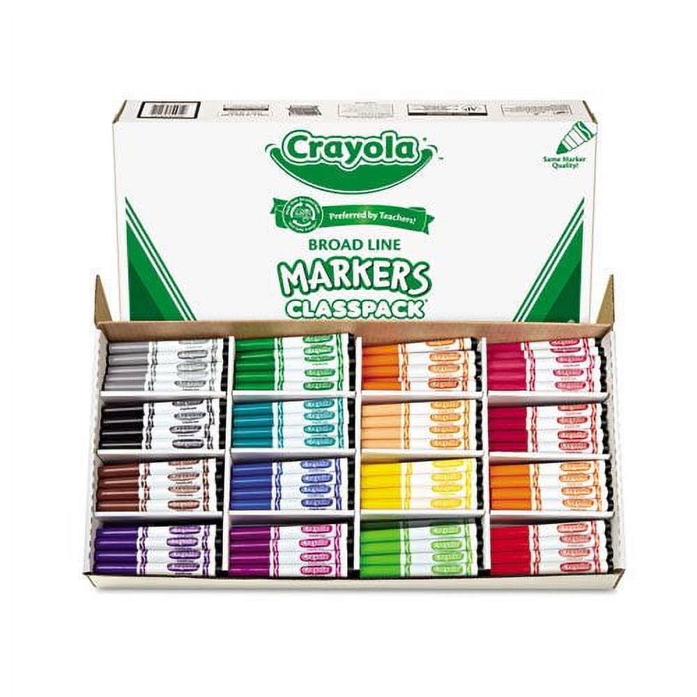Crayola - Non-Washable Classpack Markers. Broad Point. 16 Assorted Colors. 256/Box 58-8201 (DMi BX